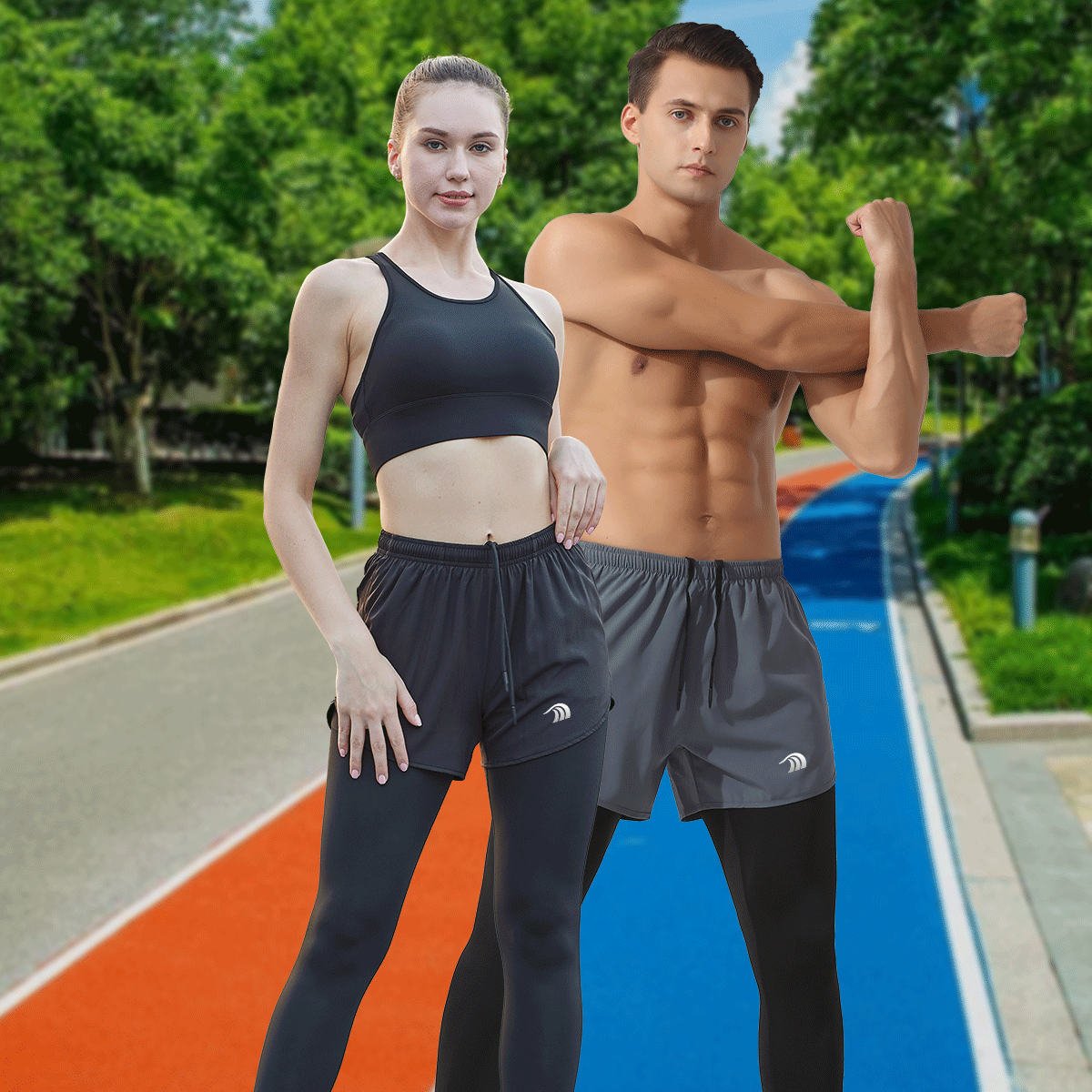 2 - in - 1 Fitness Running Leggings - Sidiou Group