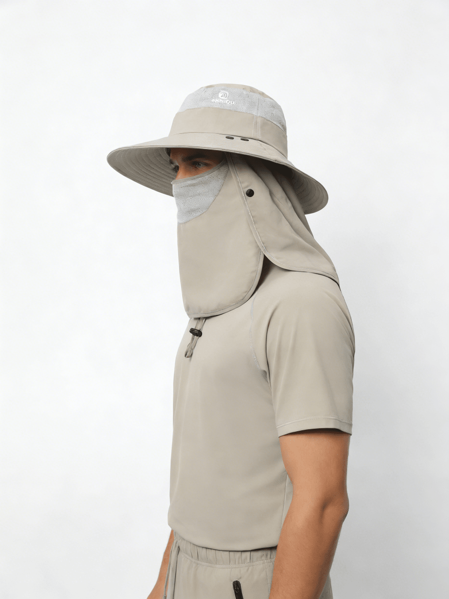 UPF 50+ Bucket Hat with Face & Neck Cover