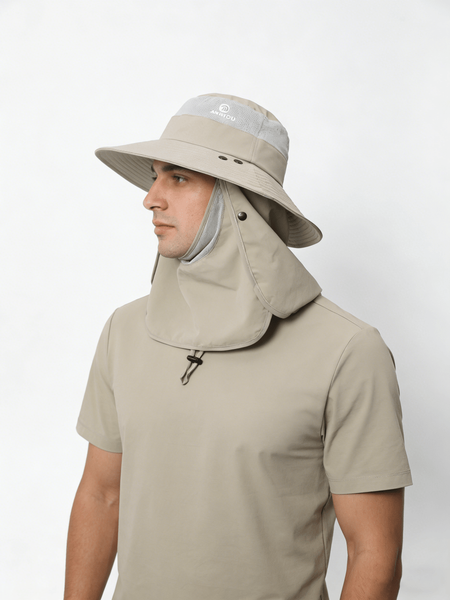 UPF 50+ Bucket Hat with Face & Neck Cover