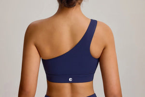 Navy blue one sling sports bra by Anniou