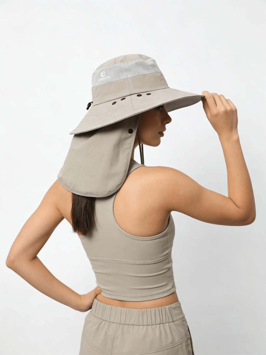 UPF 50+ Bucket Hat with Face & Neck Cover