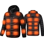 23 Area Adjustable Hooded Heated Jacket Black 
