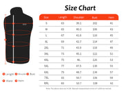 Size chart for a garment with measurements in centimeters