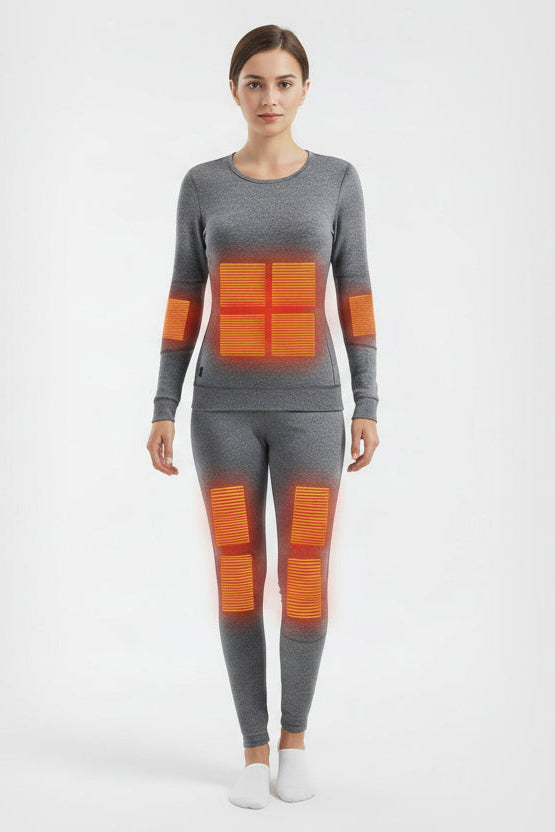 men and Women's 28 Area Heated Thermals heat zone locations