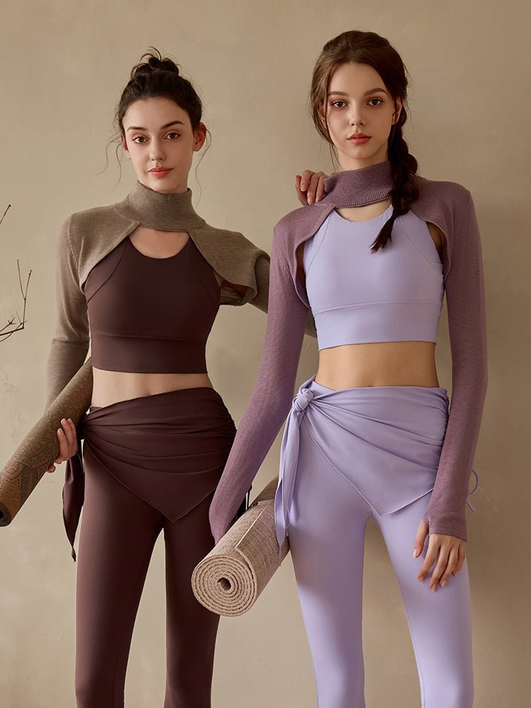 UPF50+ Knitted Yoga Bolero Pullover
