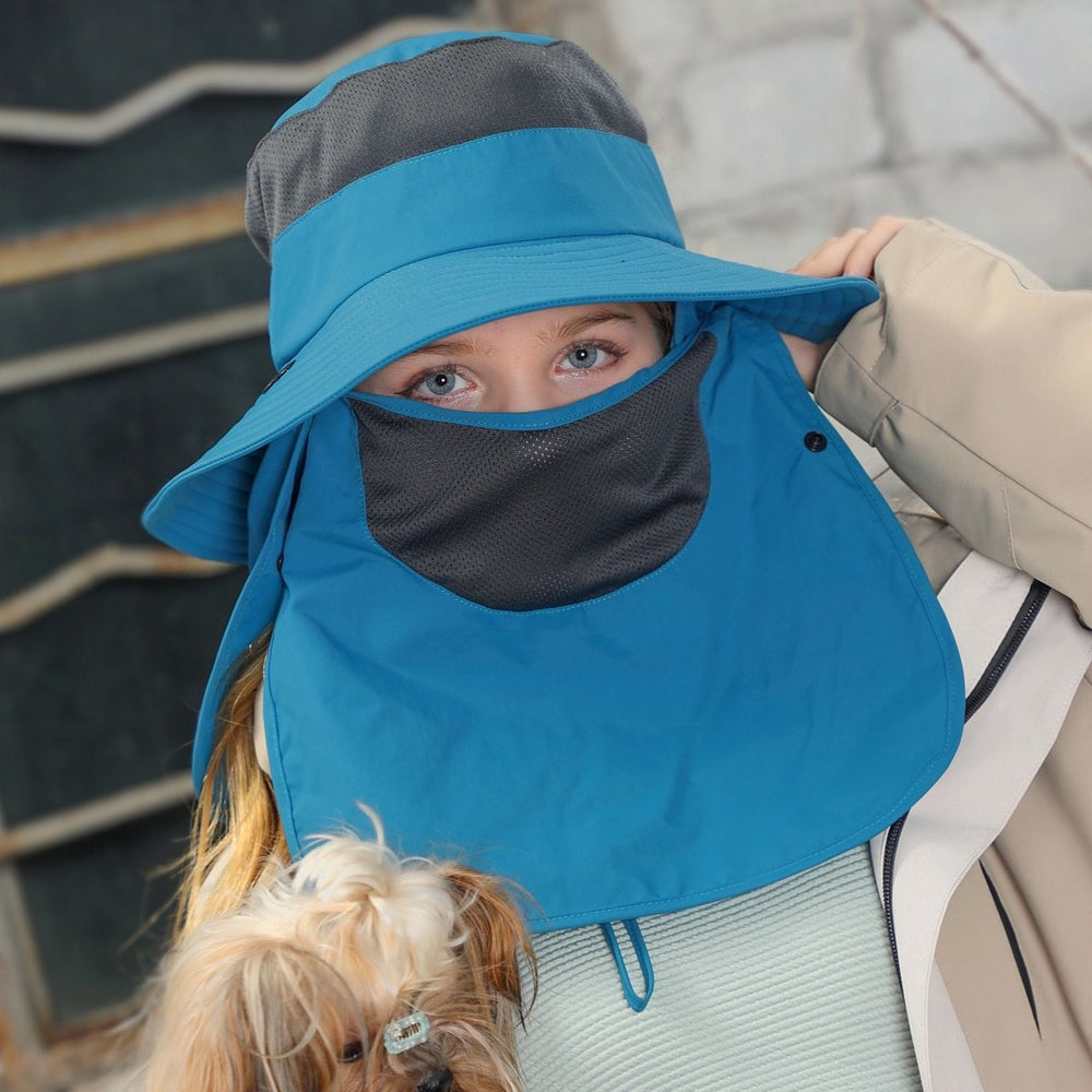 UPF 50+ Bucket Hat with Face & Neck Cover