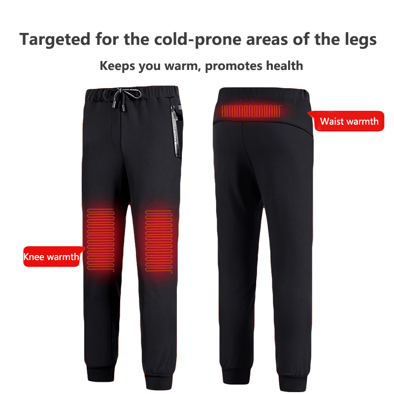 3 Area black Heated Fleece Pants