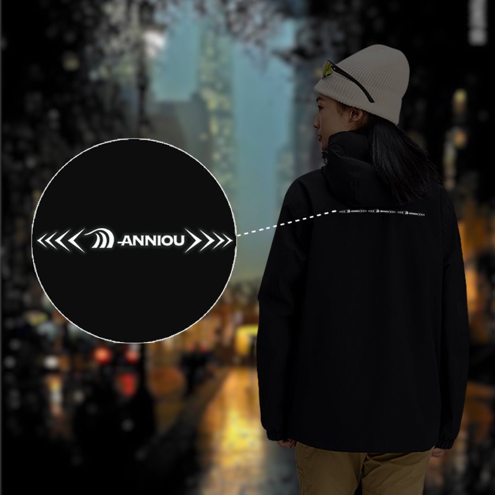 Drk Gray 3-in-1 Removable Shell Jacket refelctive Anniou Logo