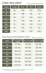 Men and Women's 3-in-1 Removable Shell Jacket sizing