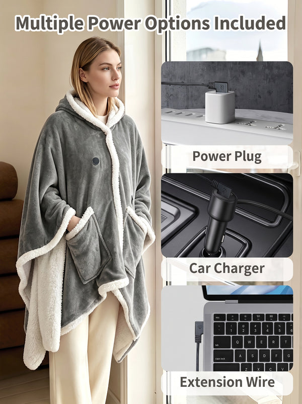3 Ways to Power Your #Grey Heated Wearable Blanket