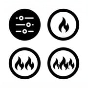 3 heat settings icon for clothing