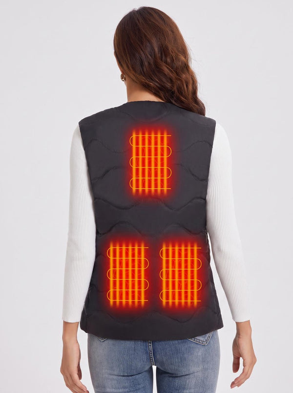 back heating zone of a women's heated vest
