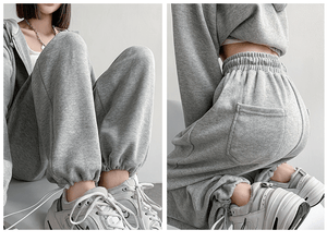 Women's Wide-Leg Cuffed Sweatpants