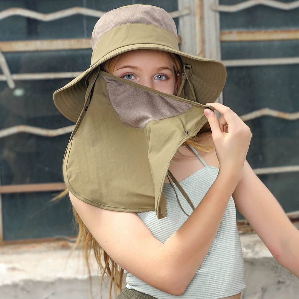 UPF 50+ Bucket Hat with Face & Neck Cover