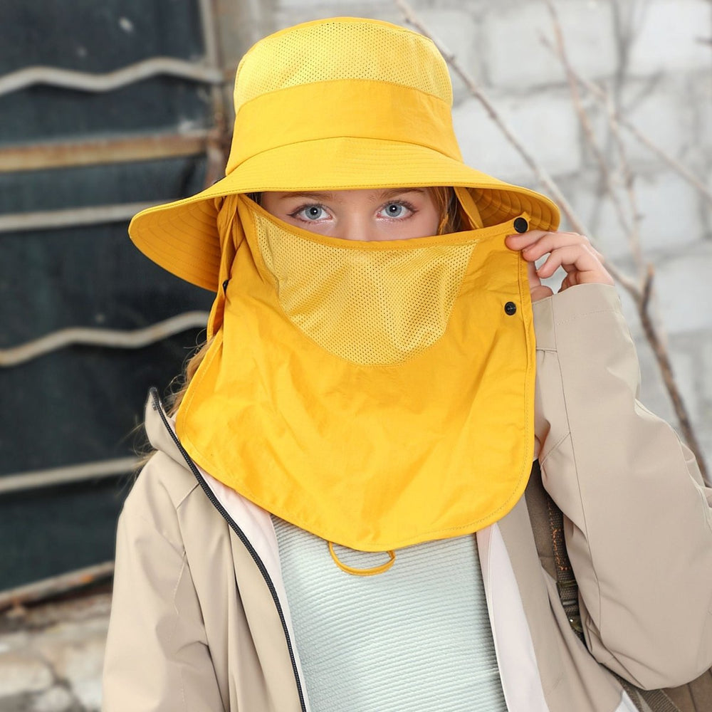 UPF 50+ Bucket Hat with Face & Neck Cover