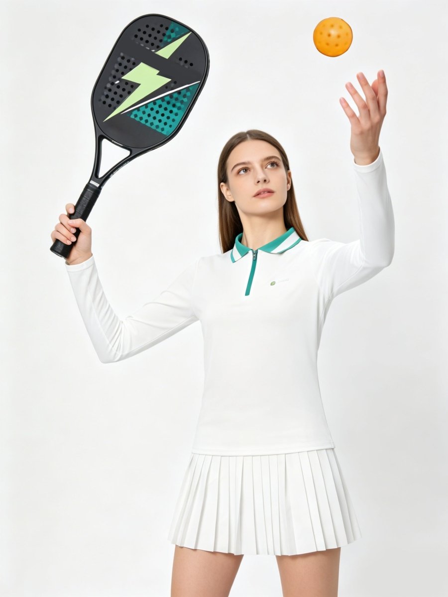 UPF 50+ Long-Sleeve Polo Pickleball Skirt Set