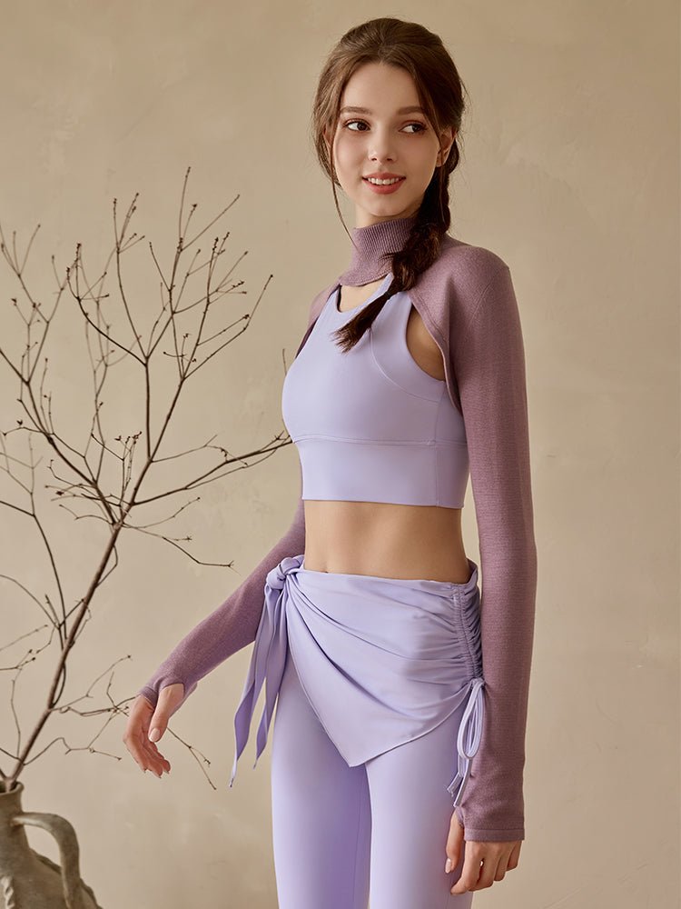 UPF50+ Knitted Yoga Bolero Pullover