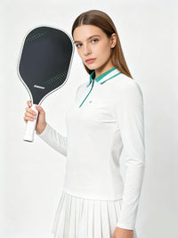 UPF 50+ Long-Sleeve Polo Pickleball Skirt Set