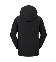 hooded black Heated Outdoor Jacket back