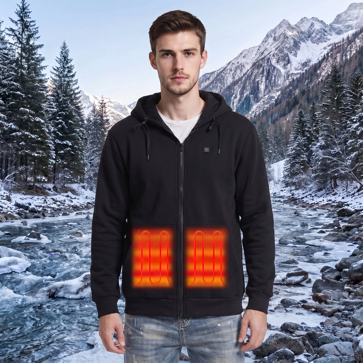 5 Area Heated Full Zip Hoodie