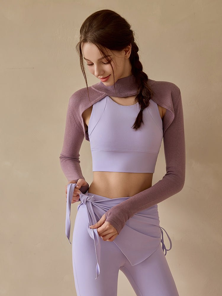 UPF50+ Knitted Yoga Bolero Pullover