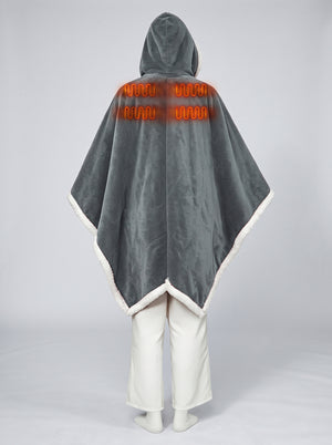 6 area #Grey Heated Hooded Wearable Blanket