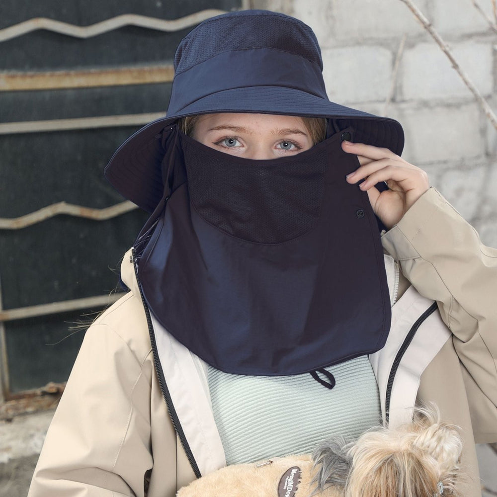 UPF 50+ Bucket Hat with Face & Neck Cover