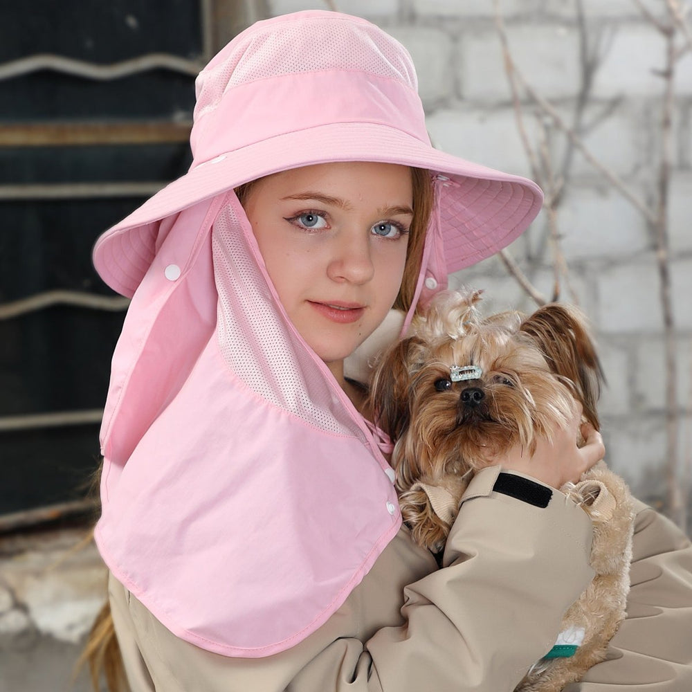 UPF 50+ Bucket Hat with Face & Neck Cover