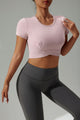 UPF 50+ Short Sleeve Yoga Crop Top