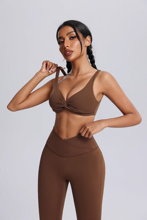 women's #brownTwist Front Sports Bra 