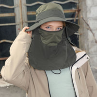 UPF 50+ Bucket Hat with Face & Neck Cover