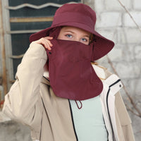 UPF 50+ Bucket Hat with Face & Neck Cover