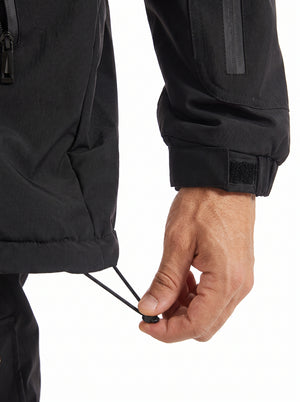 Adjustable drawcord hem with #Black Heated Softshell Jacket