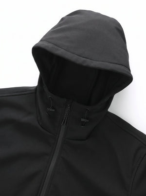 #Adjustable drawstring hood for heated softshell jacket,