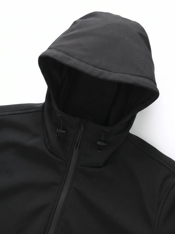 #Adjustable drawstring hood for heated softshell jacket,