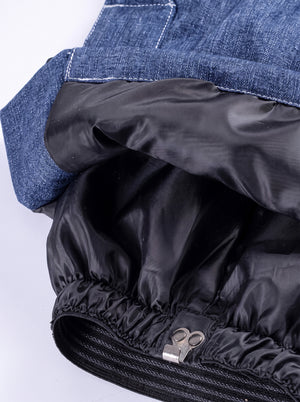 Adjustable leg openings with #denimblue Denim Ski Bib Pants