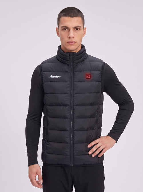 Anniou Men's Black Heated Duck Down Vest