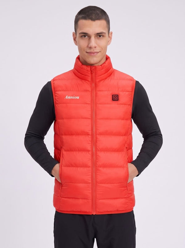 Anniou Men's Red Heated Duck Down Vest