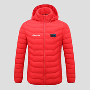 Anniou Red Dual Switch Duck Down Heated Jacket with Hood
