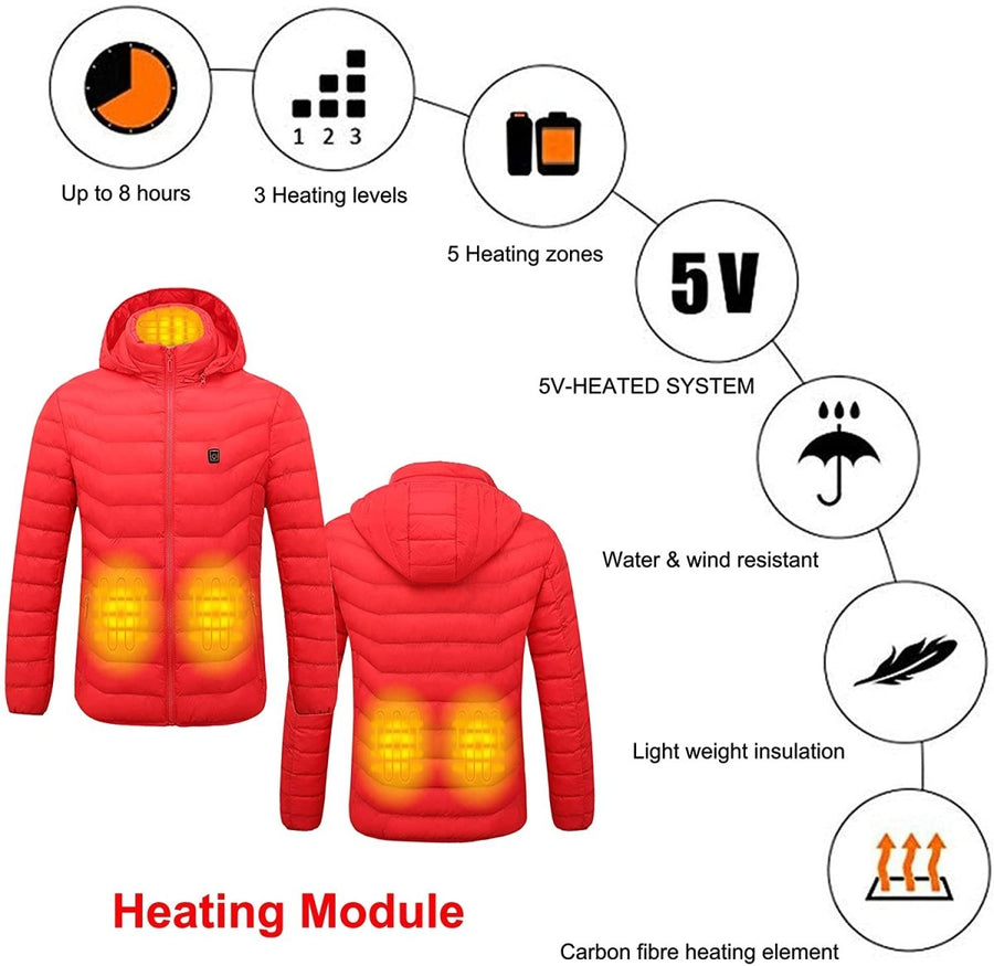 Anniou Single Button Heated Down Jacket features
