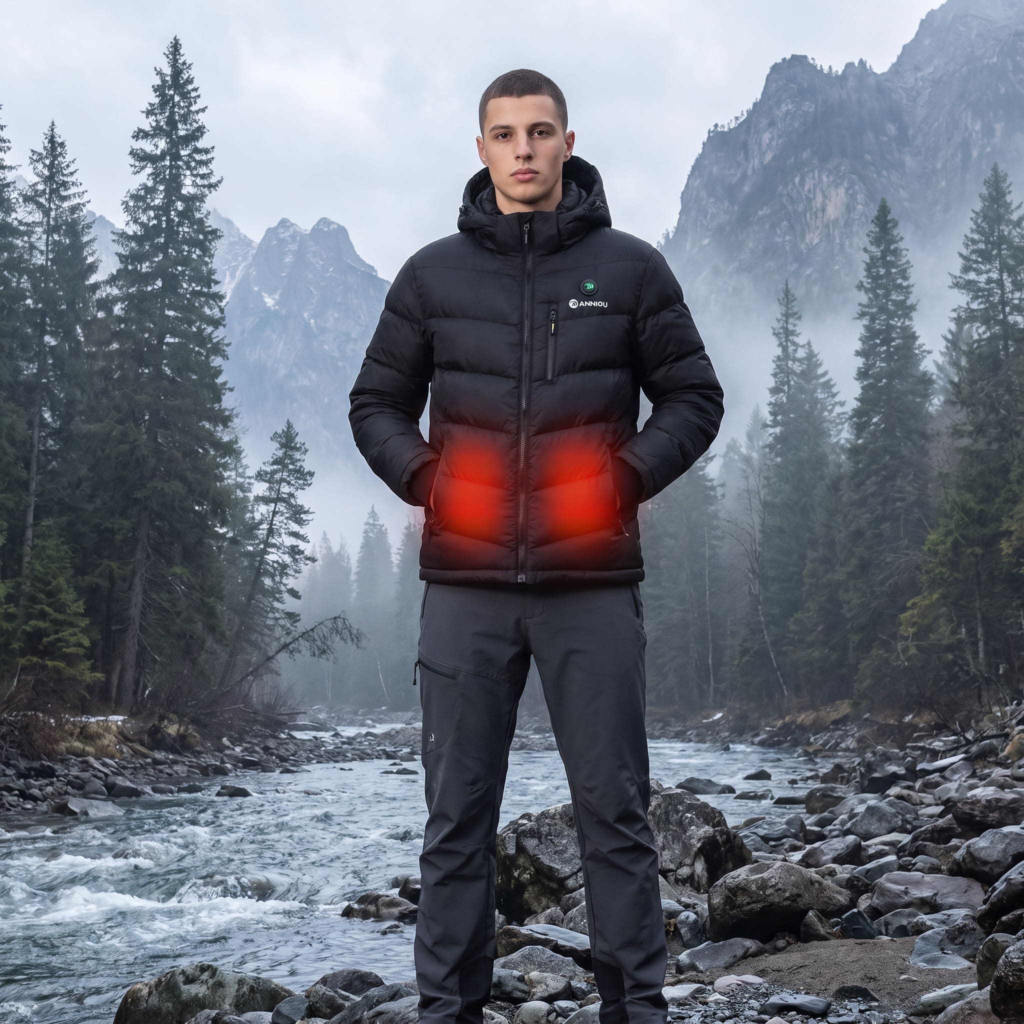 Anniou heated jacket heat zones