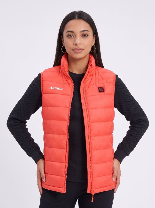 Anniou woen's Red Heated Duck Down Vest