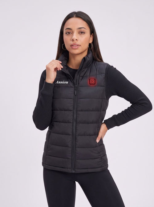 Anniou women's Black Heated Duck Down Vest