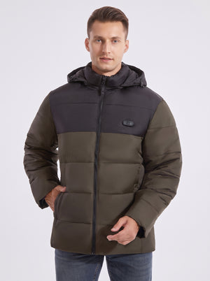 #ArmyGreen Dual Control Heated Padded Jacket