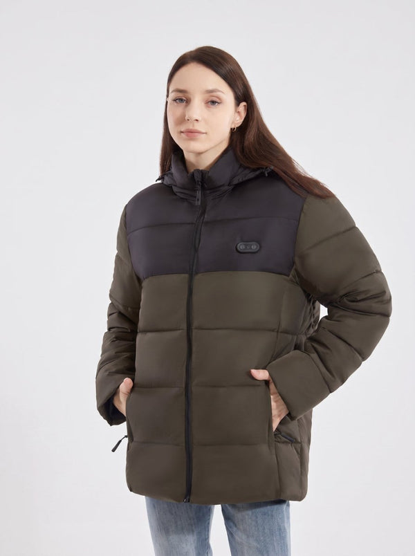 #Armygreen Heated Dual Control Padded Jacket