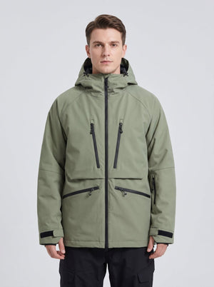 #Armygreen Men's Waterproof Snowboard Jacket