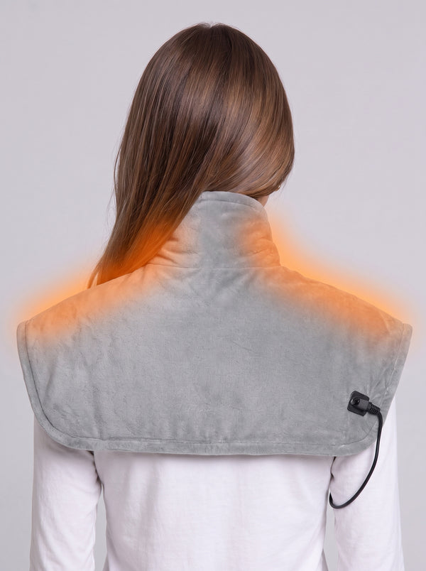 Back of 12V #Grey Heated Car Shawl