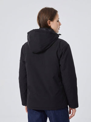 Back of #Black Dual Control Heated Softshell Jacket