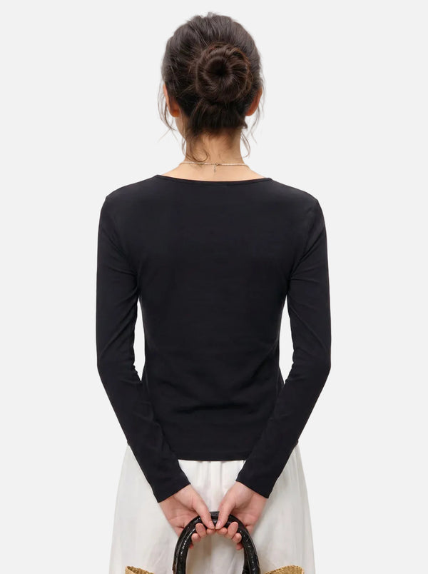 Back of #Black Heart Embroidered Long Sleeve Top