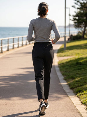 Back of #Black Straight Leg Sports Pants
